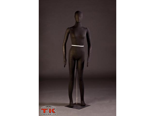 Female Mannequin, Flexible Posable Full-size In Black