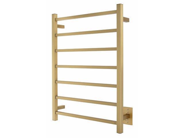 Tahoe 7 Towel Warmer, Brushed Gold, Hardwired, 7 bars