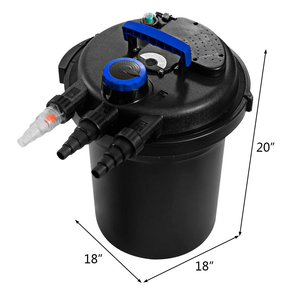 HAPPYGRILL Pond Filter 4000 Gallons Pond Pressure Bio Filter
