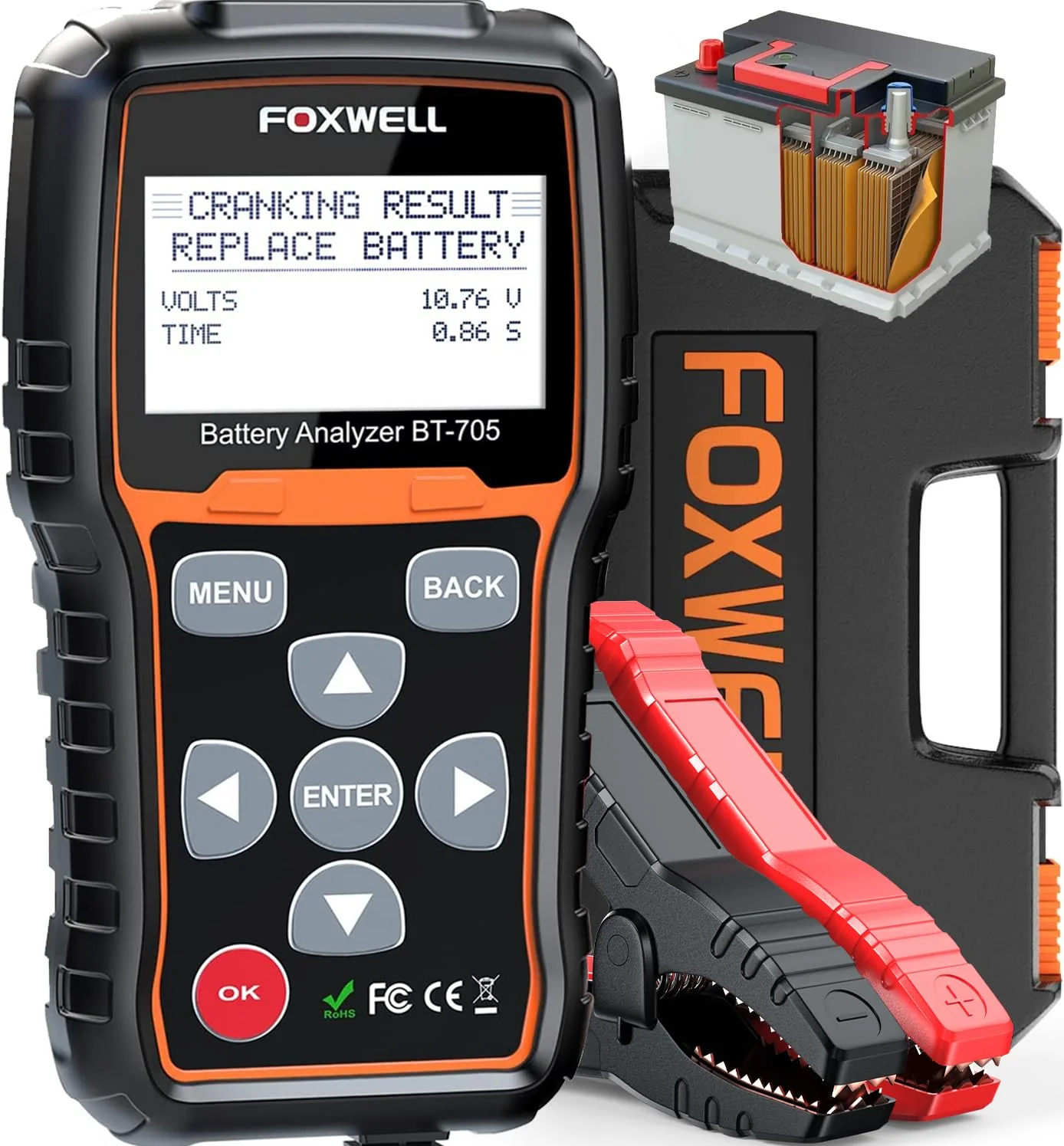 FOXWELL Car Battery Tester 12V 24V, 100-2000CCA