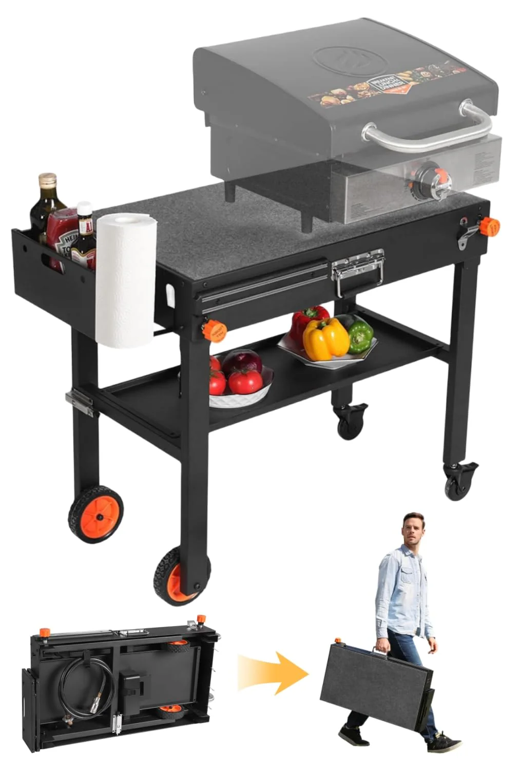 JiRiCHMi Outdoor Grill Table, Blackstone Griddle Stand