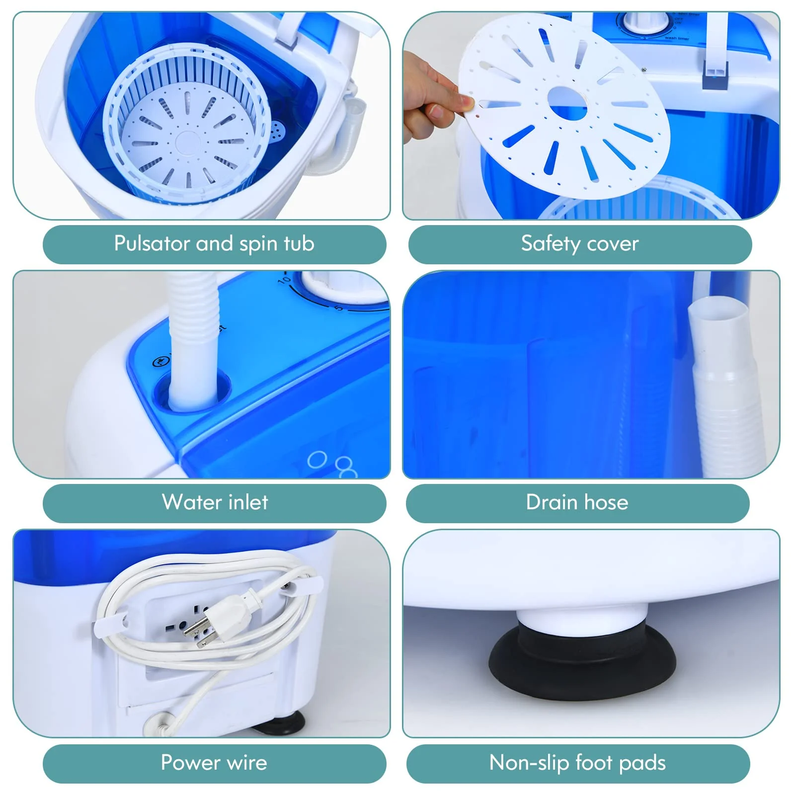 Giantex Compact Mini Washer and Spinner Combo, 5.5lbs Capacity