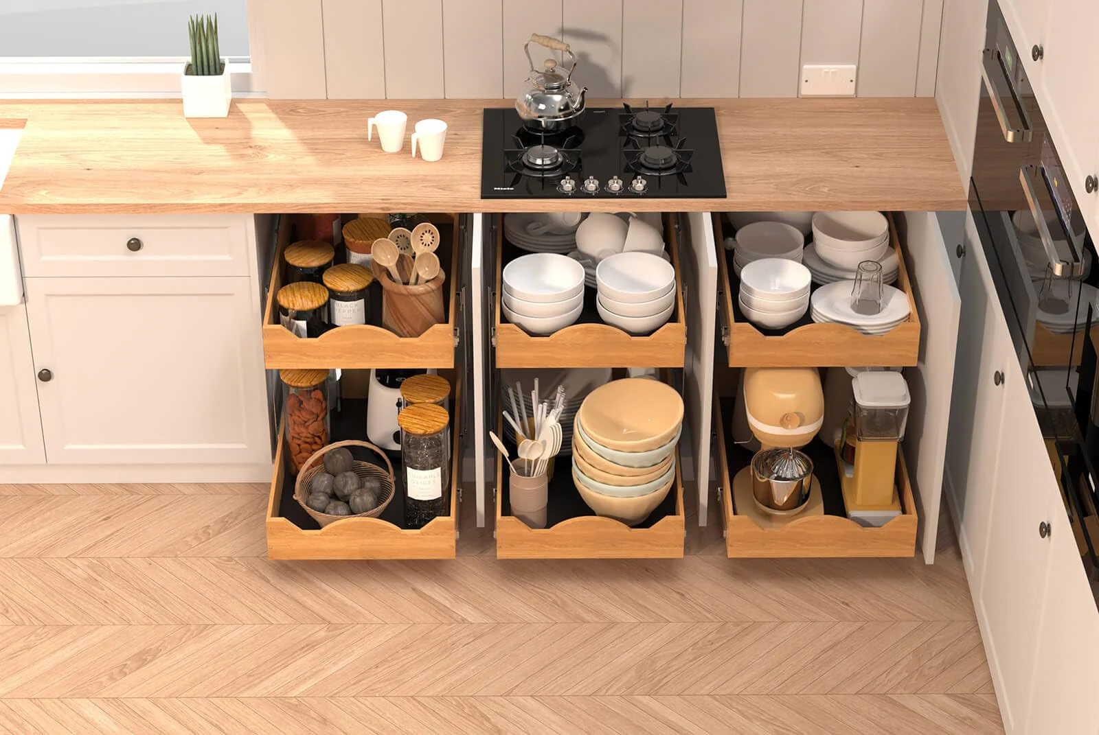 OCG 2 Tier Heavy-Duty Pull Out Drawers For Cabinets