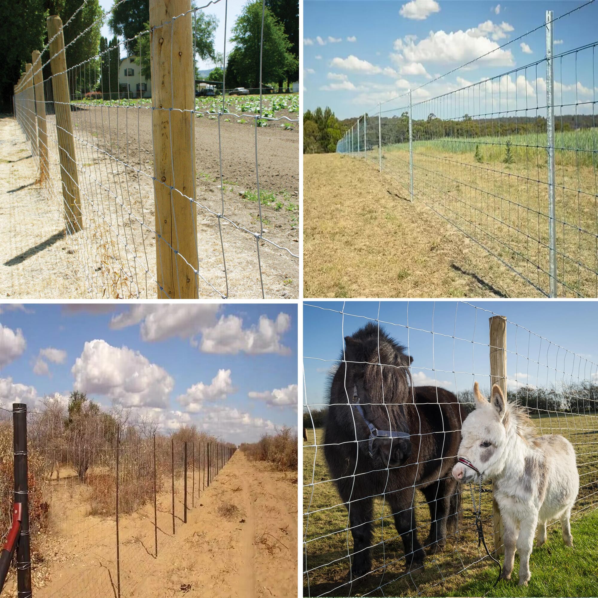 YESON Farm Fence 4ft. x 164ft Galvanized Field Wire Fencing