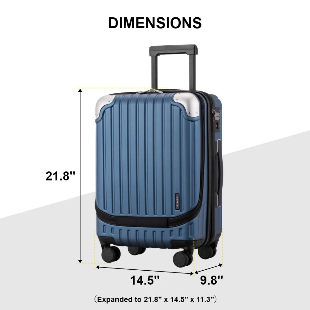 LEVEL8 Grace EXT 20” Carry On Luggage With Wheels