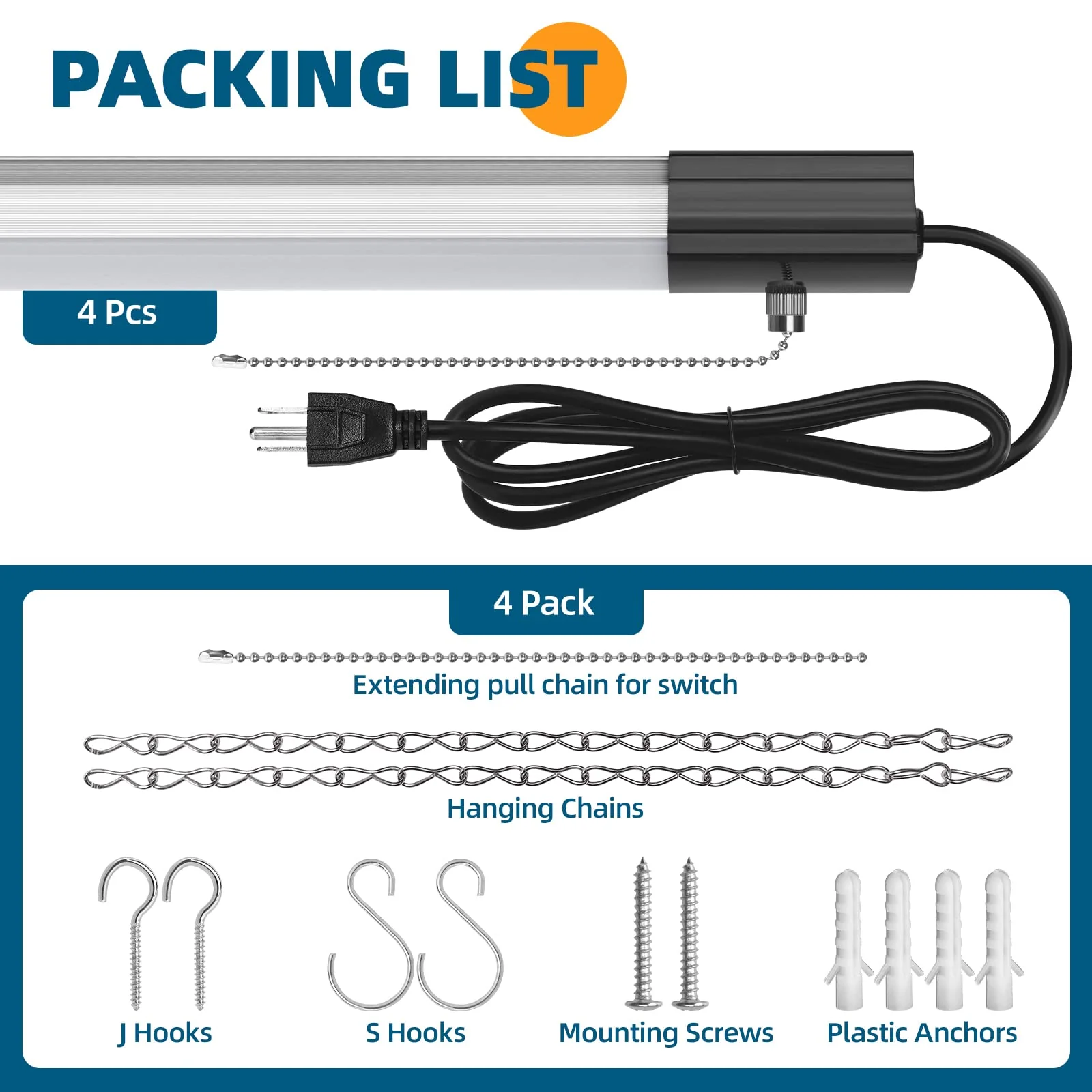 Barrina 4FT Linkable LED Shop Light for Garage