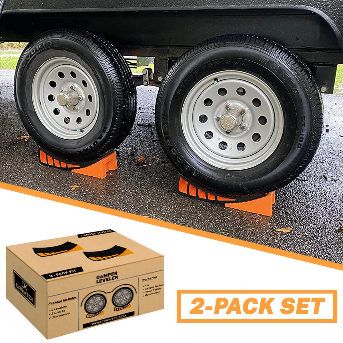 CARMTEK Camper Leveler 2 Pack Kit for Travel Trailers