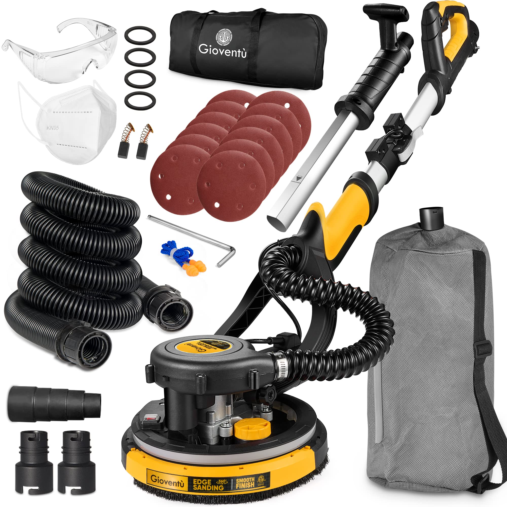 Gioventù Electric Drywall Sander with Vacuum for Popcorn Ceiling