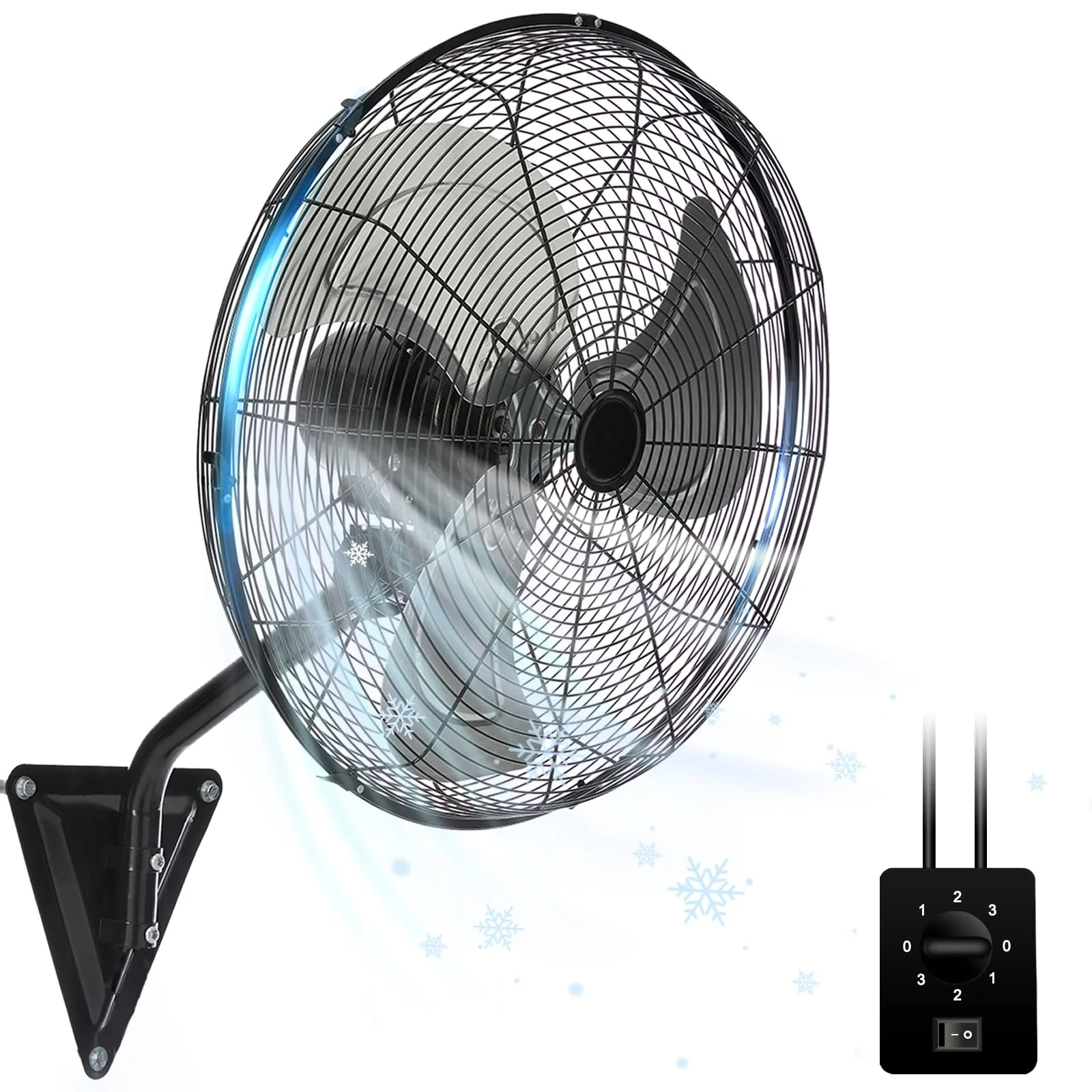 WARMLREC 18In Wall Mount Fan, 120° Oscillating Fan
