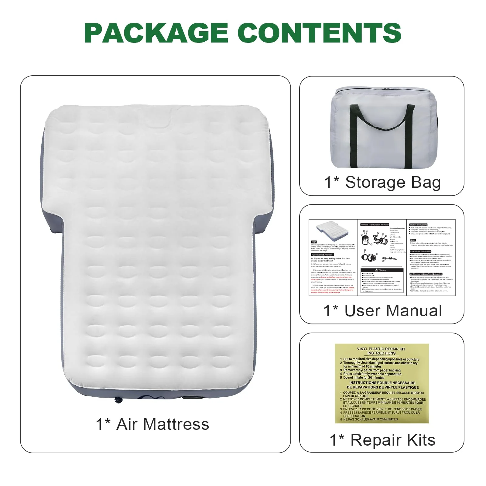 Sokeface 10 Inch SUV Air Mattress Camping Bed with Air Pump