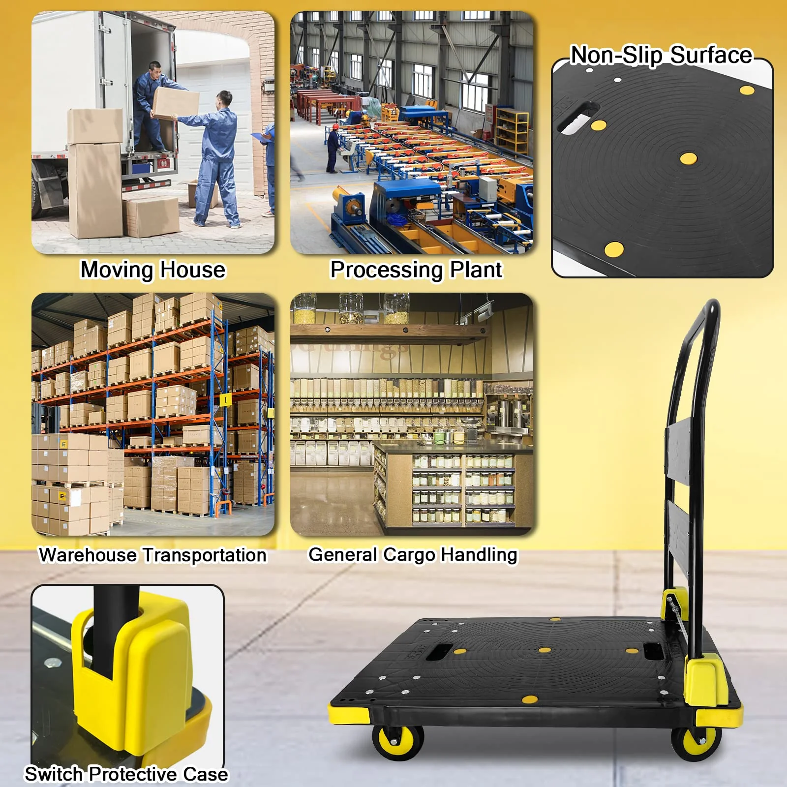 Chinco Folding Platform Truck Cart 1000LBS Push Cart
