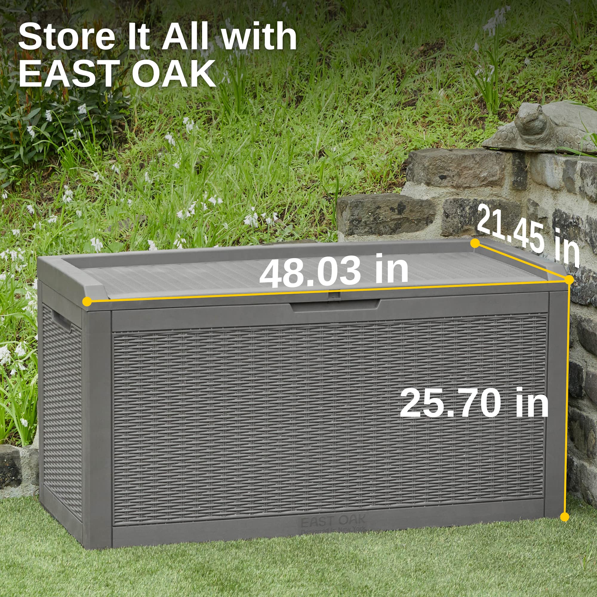 EAST OAK Outdoor Storage Box, 100 Gallon Deck Box