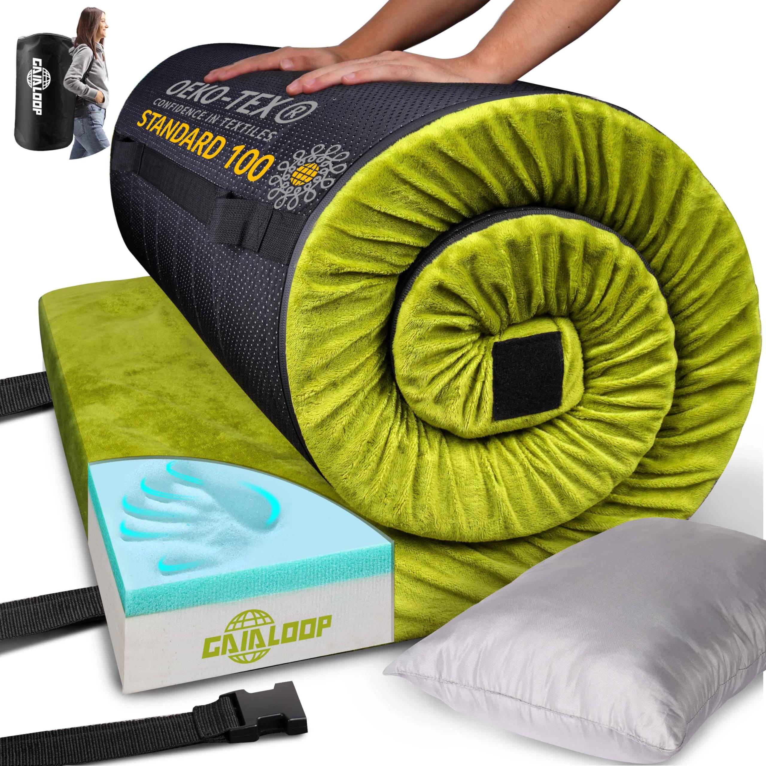 Gaialoop Thick Memory Foam Camping Mattress Sleeping Pad