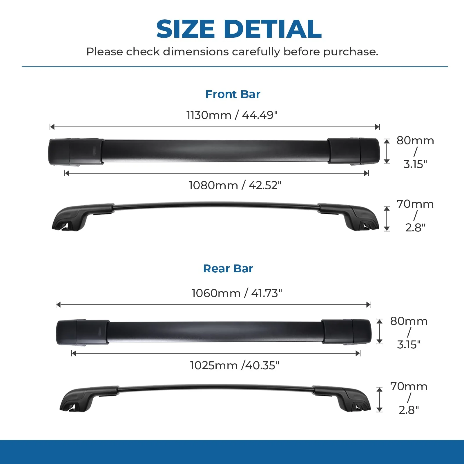 BougeRV Car Roof Rack Cross Bars Compatible with Lock
