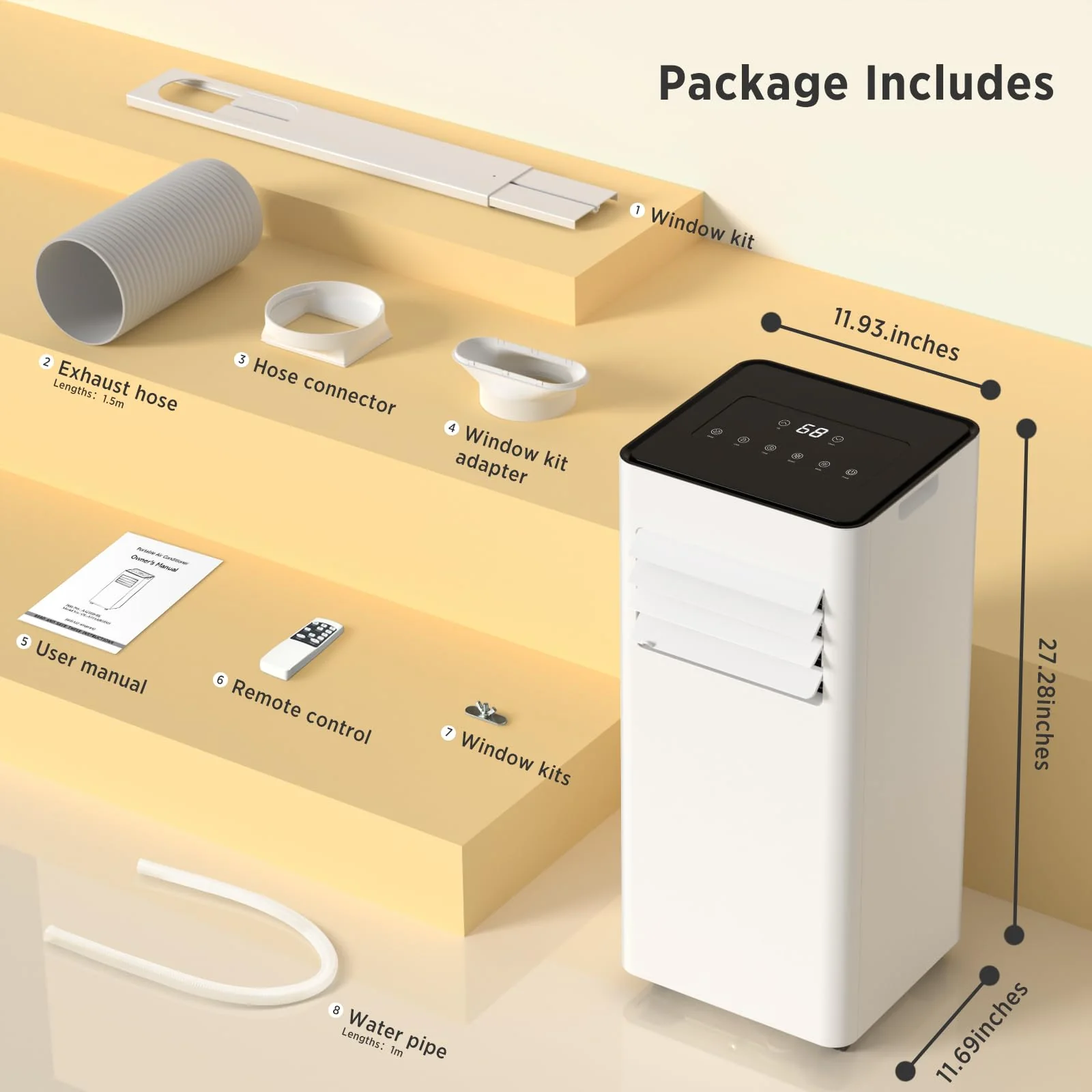 ZAFRO 10,000 BTU Portable Air Conditioners Cool Up to 450 Sq.Ft