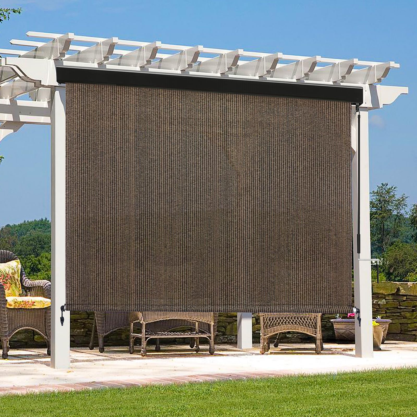 Artpuch Outdoor Roller Shade 8' W x 8' H