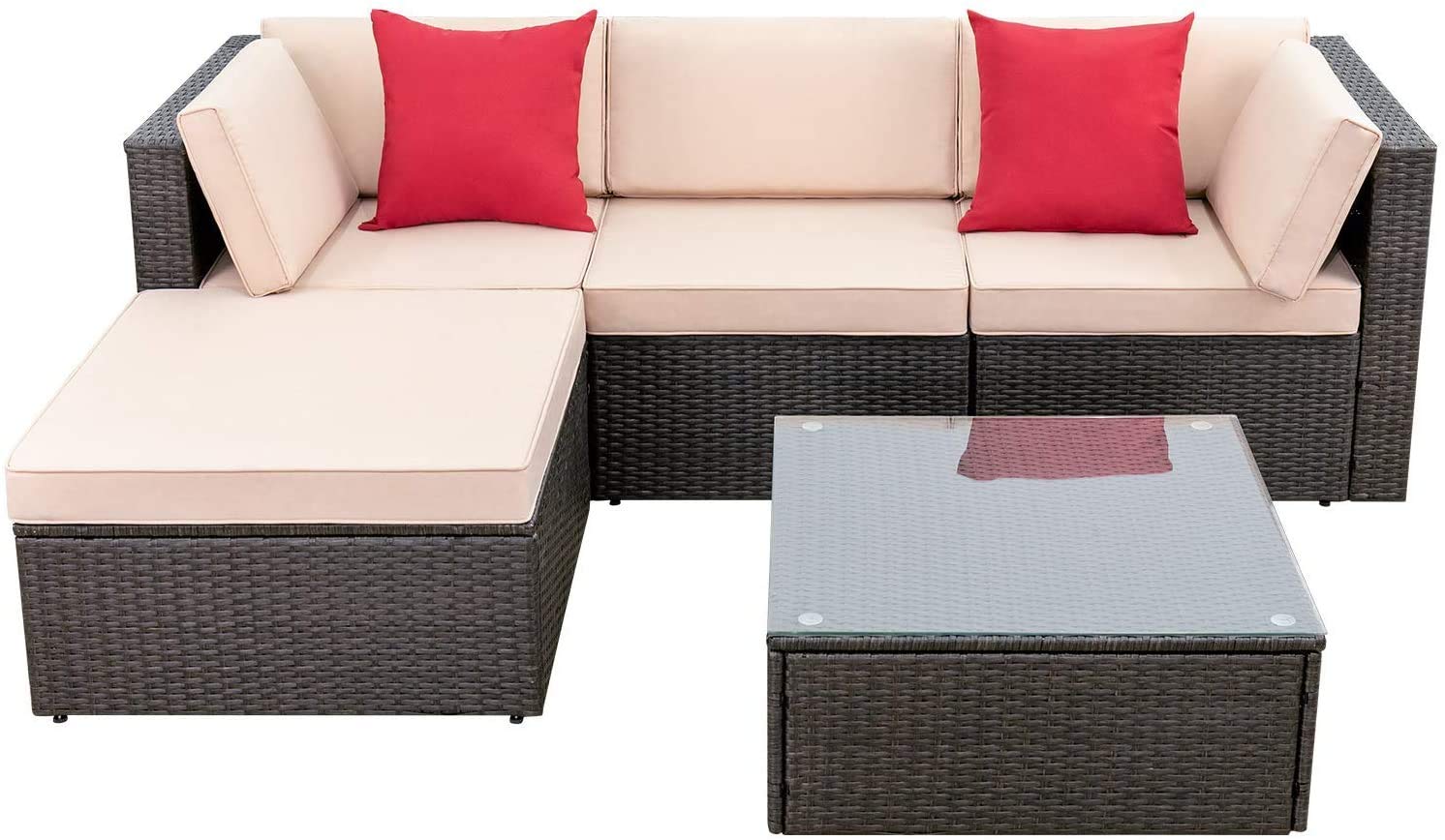 Devoko 5 Pieces Patio Furniture Sets All Weather