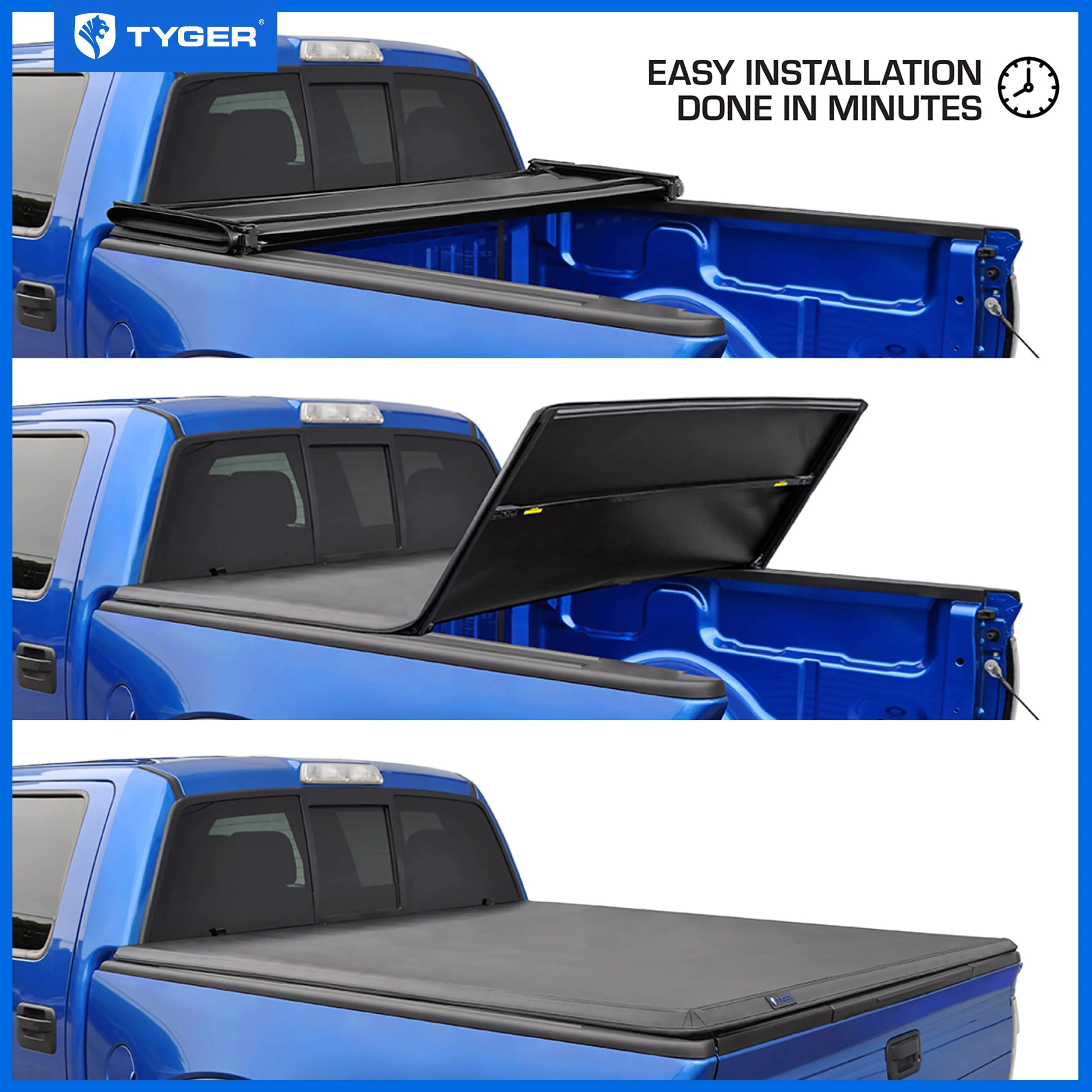 Tyger Auto T3 Soft Tri-fold Truck Bed Tonneau Cover