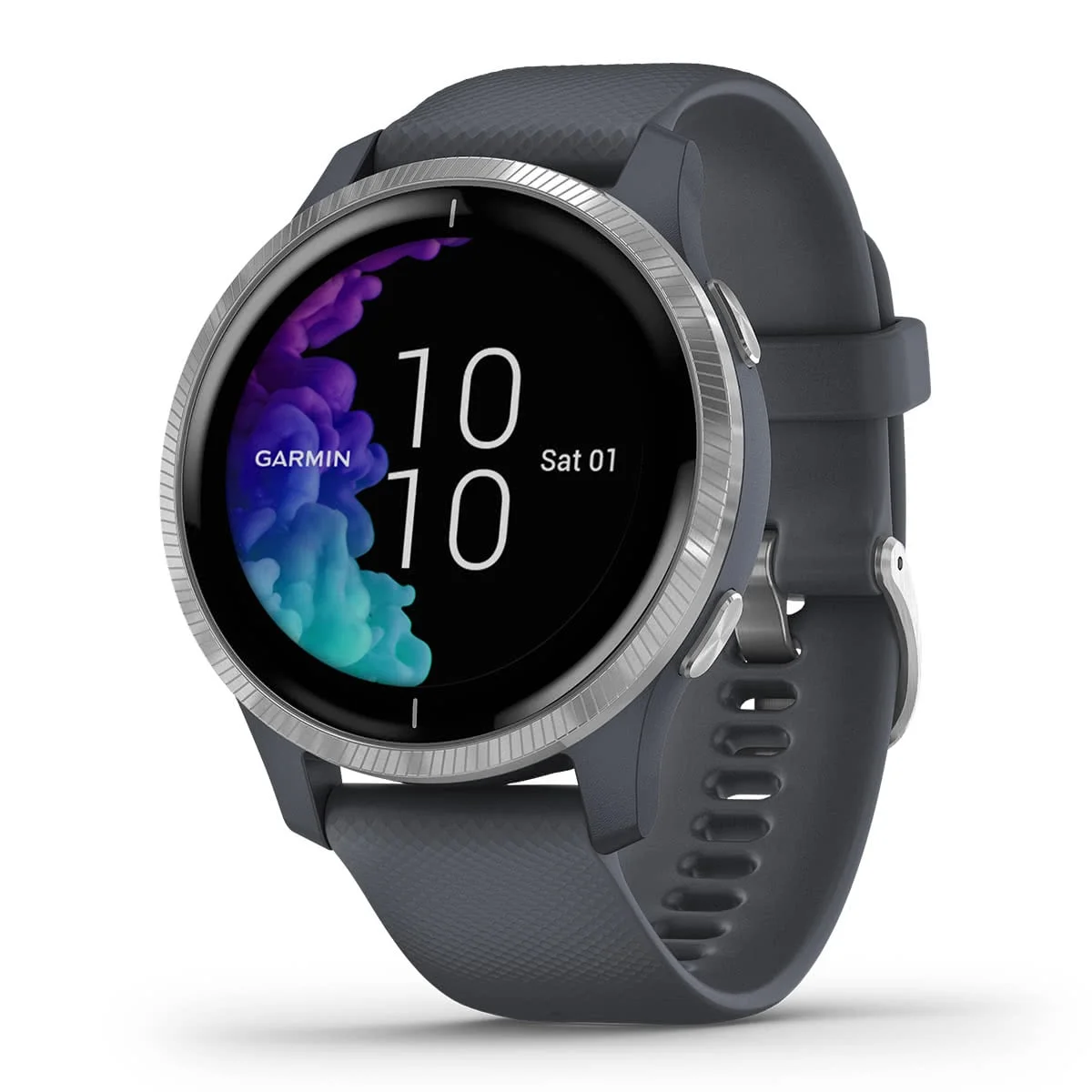 Garmin Venu® Smart Watch, Blue Granite with Silver Hardware