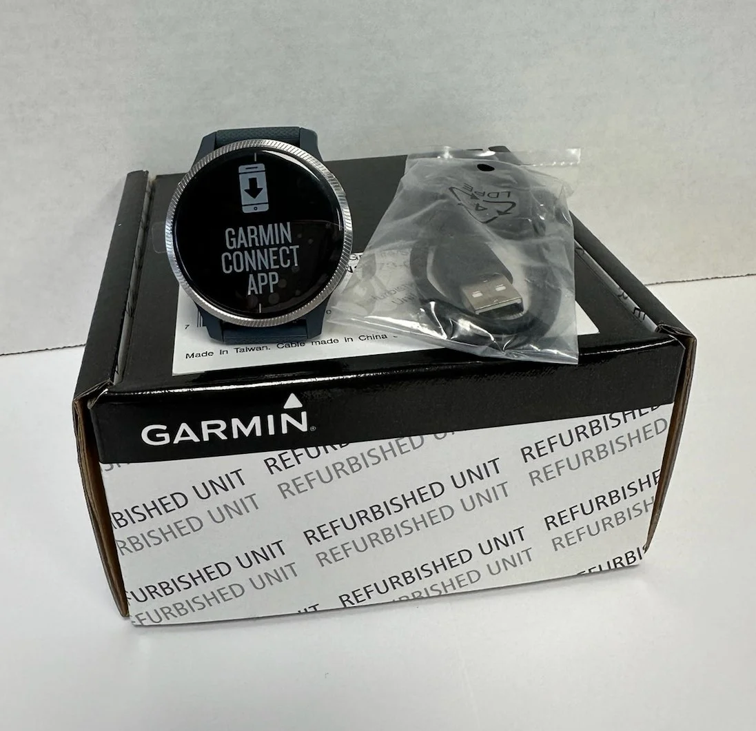 Pre-Owned Garmin Venu GPS Smartwatch - Granite Blue and Silver