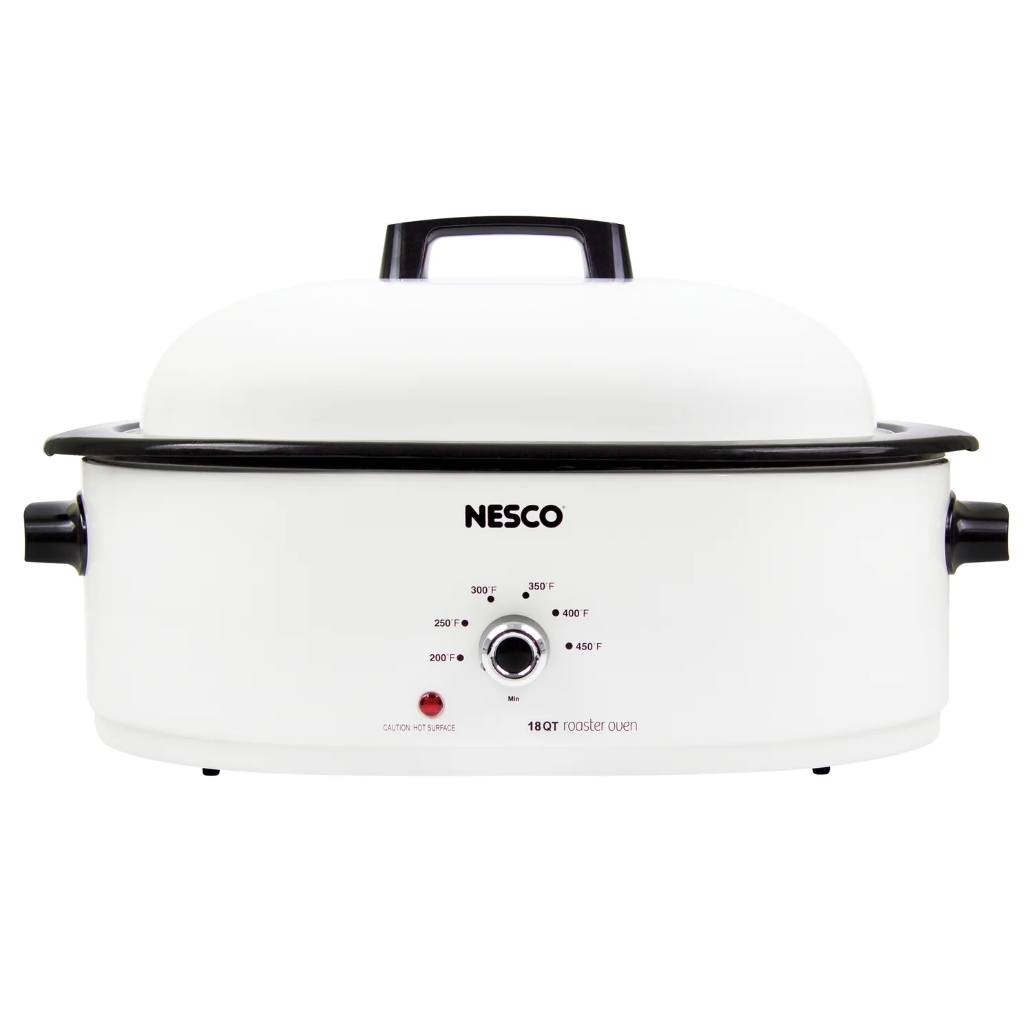 NESCO 18-Qt 1,450-Watt Roaster with Porcelain Cookwell, White