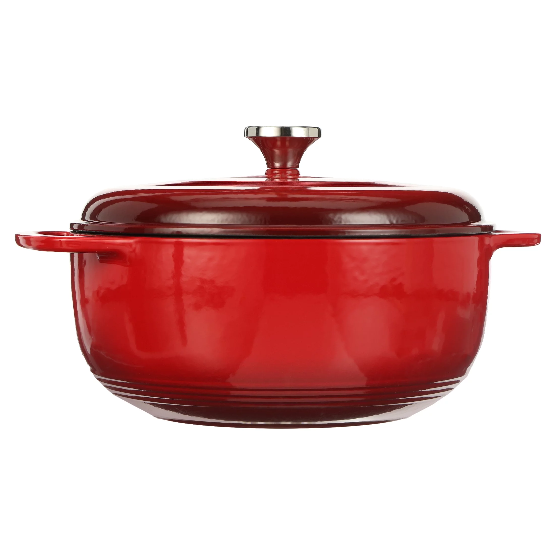 Lodge Cast Iron 6 Quart Enameled Cast Iron Dutch Oven, Red