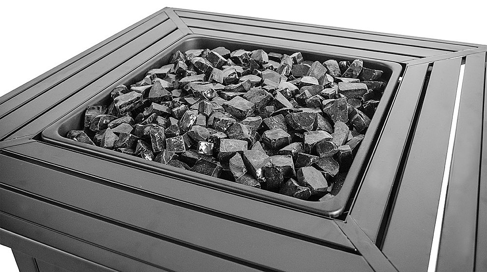 Mr. Bar-B-Q - Outdoor Fire Pit with Steel Mantel - Black