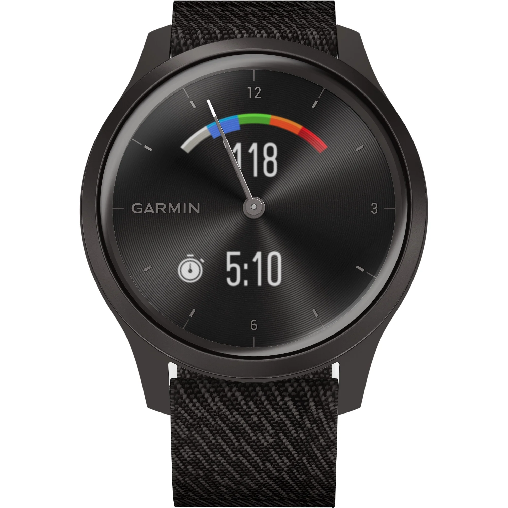 Garmin vivomove® Style Black Pepper Nylon with Slate Hardware