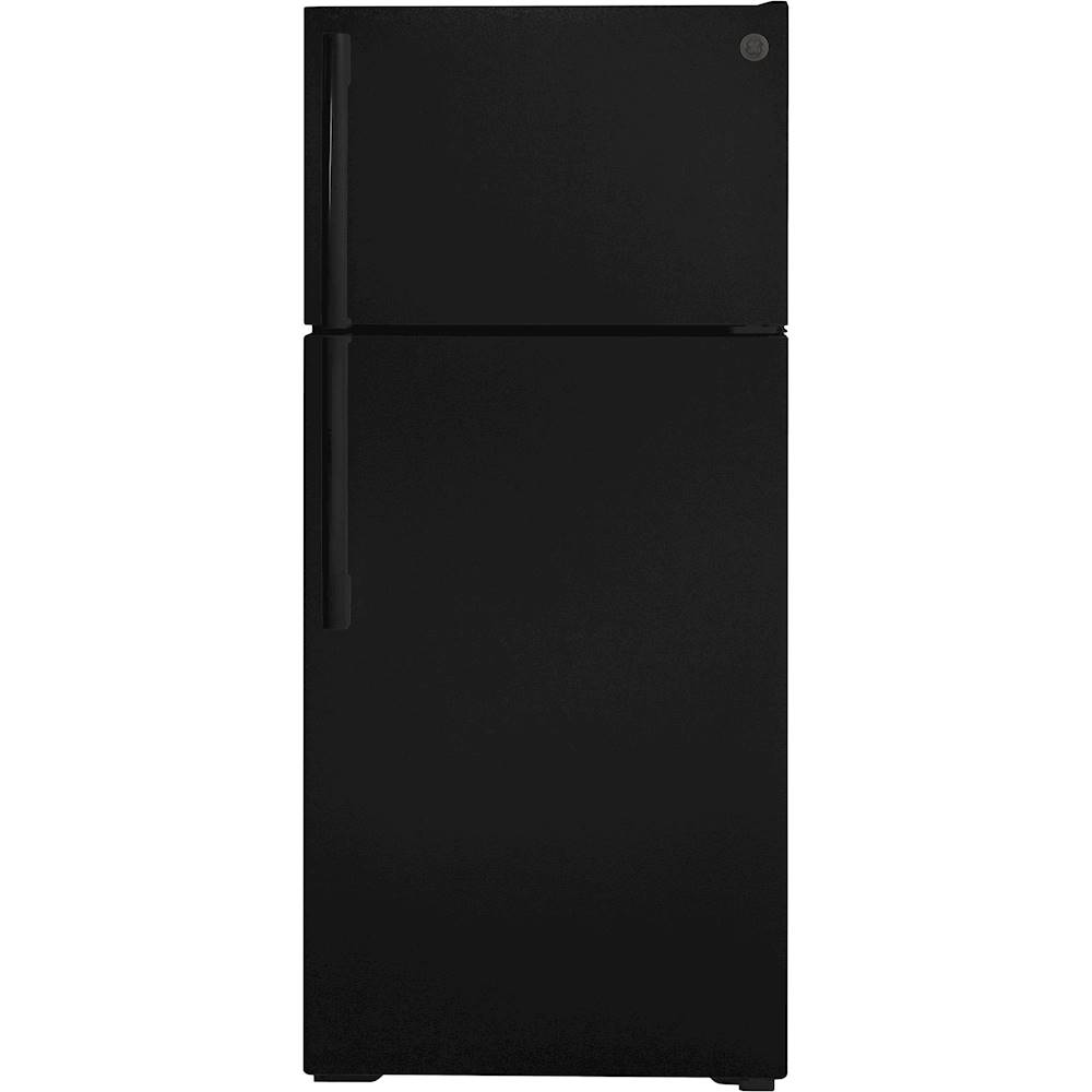 GE - 16.6 Cu. Ft. Top-Freezer Refrigerator - Black