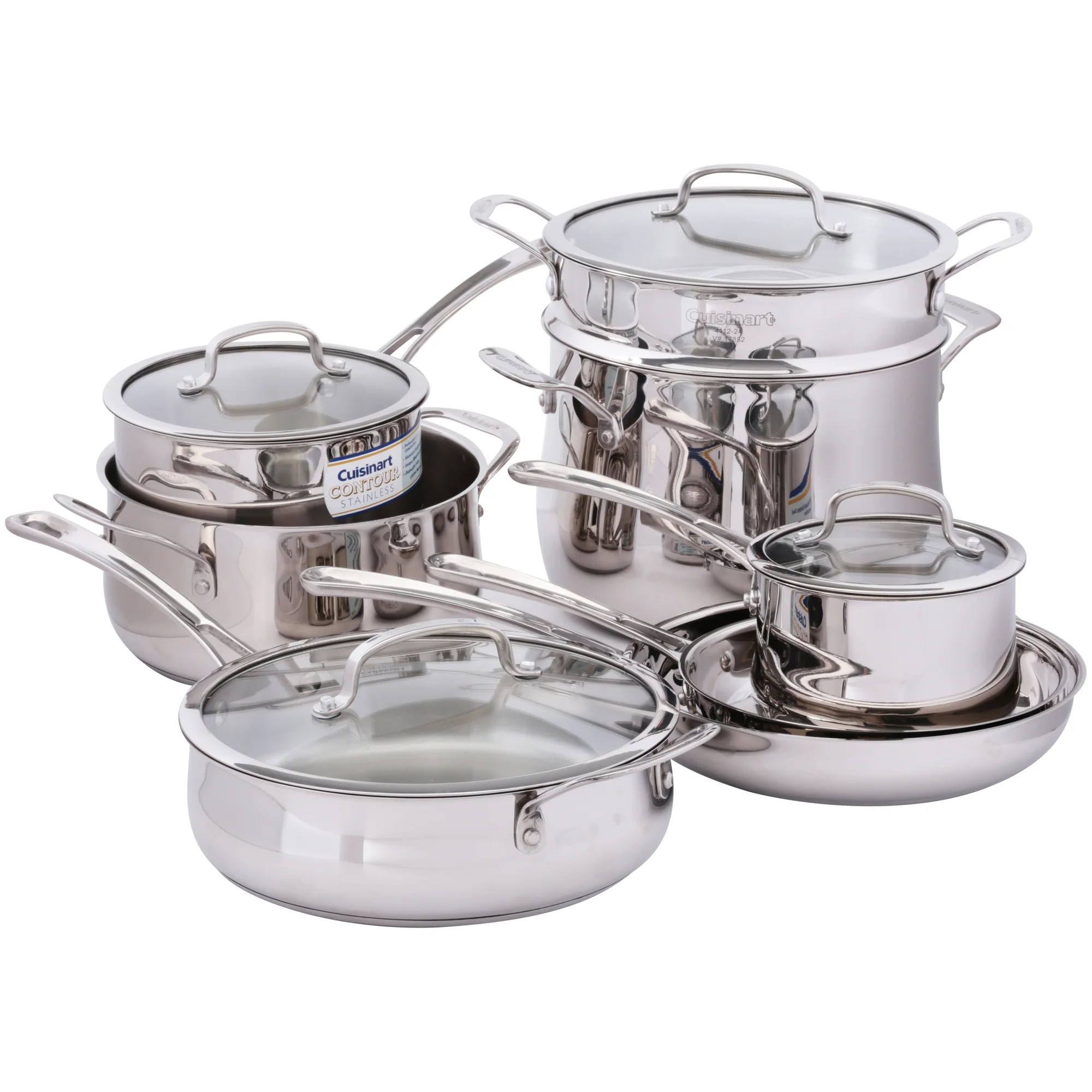 Cuisinart 13 Piece Contour Stainless Steel Cookware Set 44-13