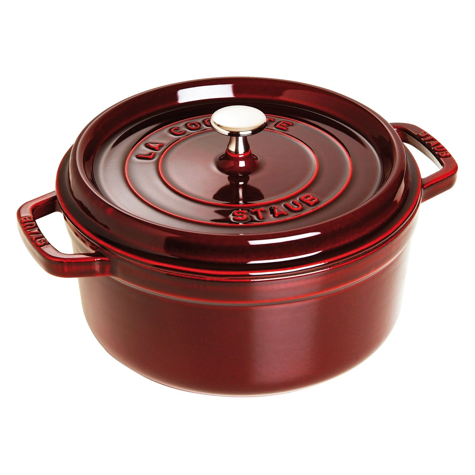 Staub Cast Iron 4-qt Round Cocotte - Grenadine