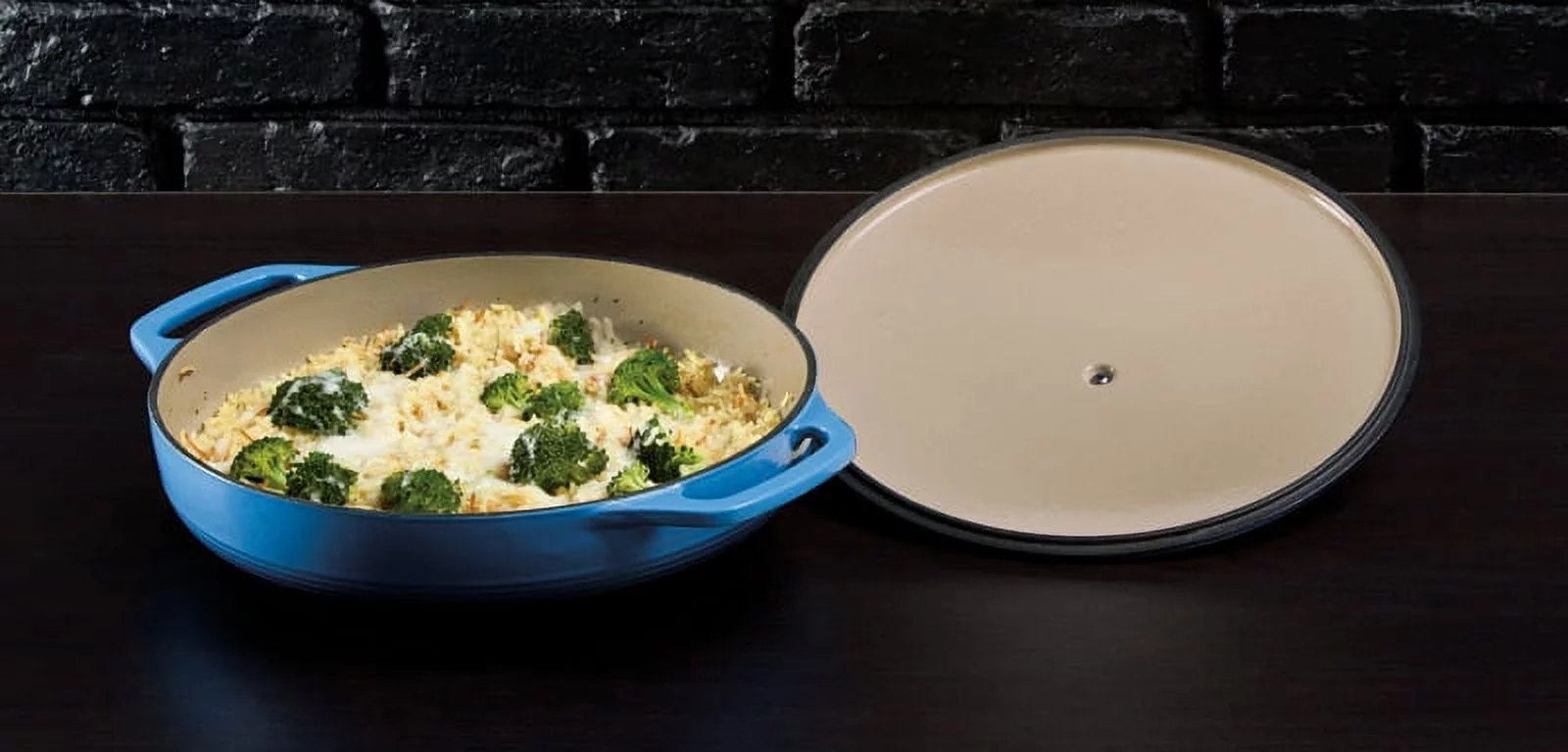 Lodge Cast Iron 3.6 Quart Enameled Covered Casserole Red