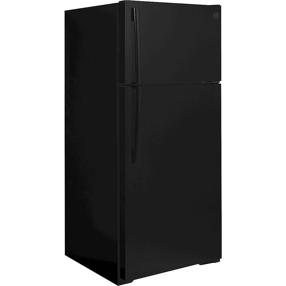 GE - 16.6 Cu. Ft. Top-Freezer Refrigerator - Black