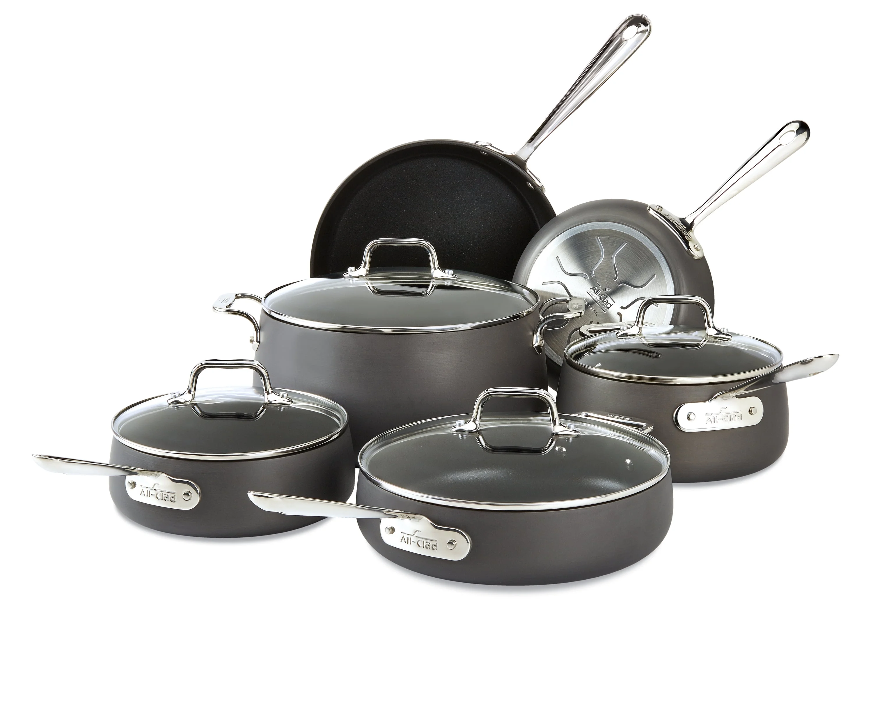 All-Clad HA1 Hard Anodized Nonstick Cookware, 10 Piece Set