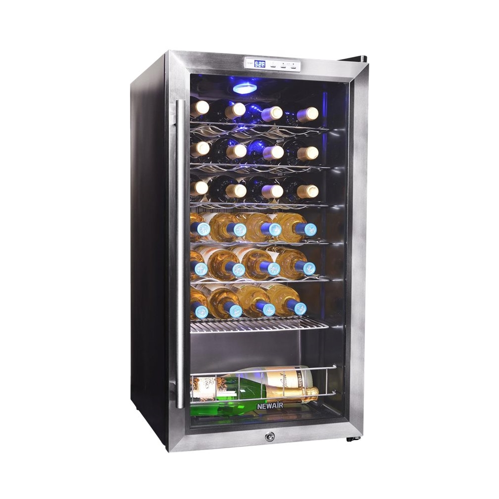 NewAir - 27-Bottle Wine Cooler - Stainless Steel