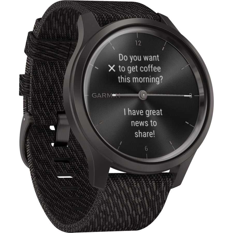 Garmin vivomove® Style Black Pepper Nylon with Slate Hardware