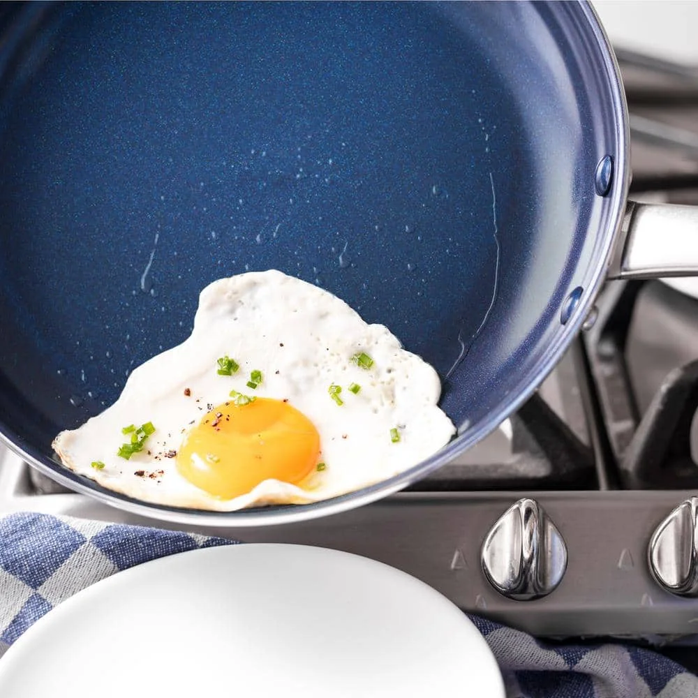 20-Piece Aluminum Ceramic Nonstick Cookware Set in Blue