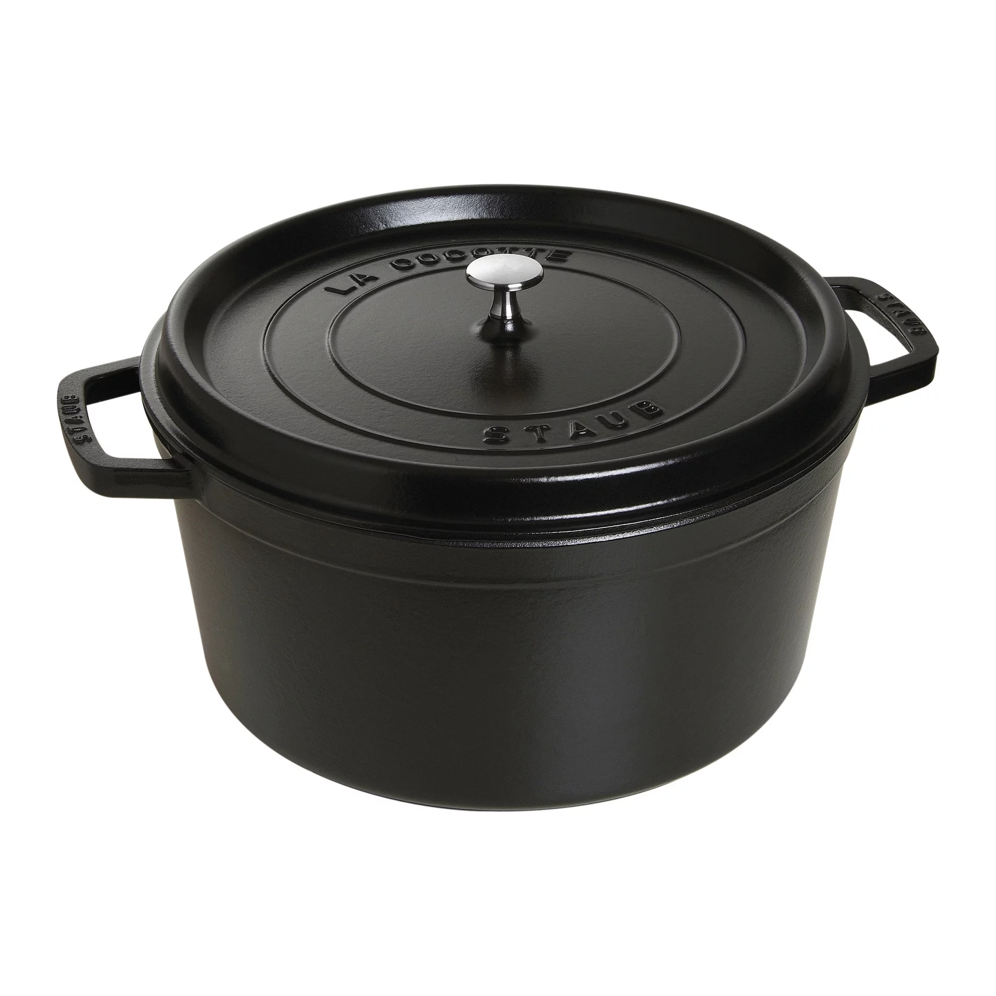 Staub Cast Iron 13.25-qt Round Cocotte - Matte Black