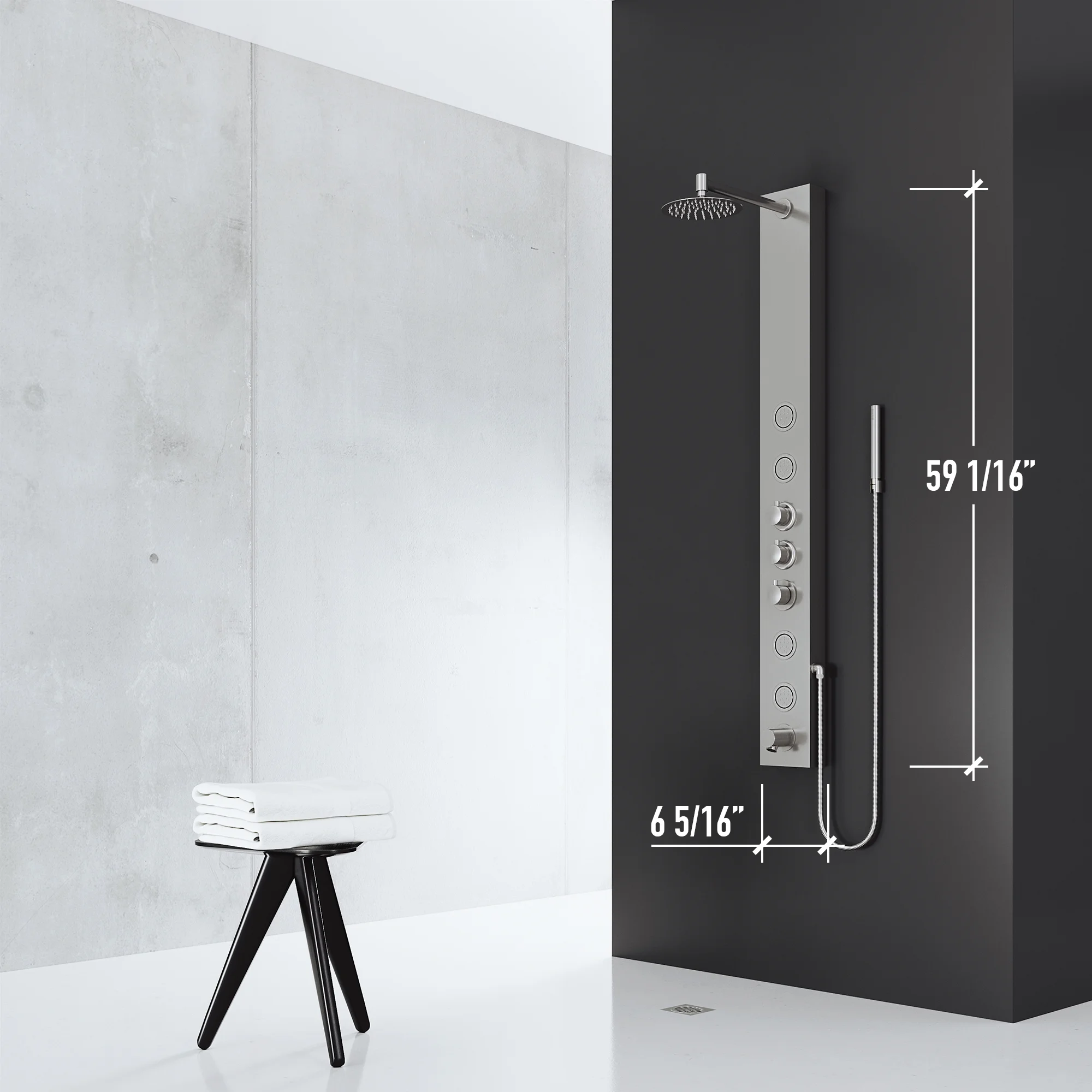 Vigo Vg08022 Bowery Thermostatic Shower Panel - Stainless Steel