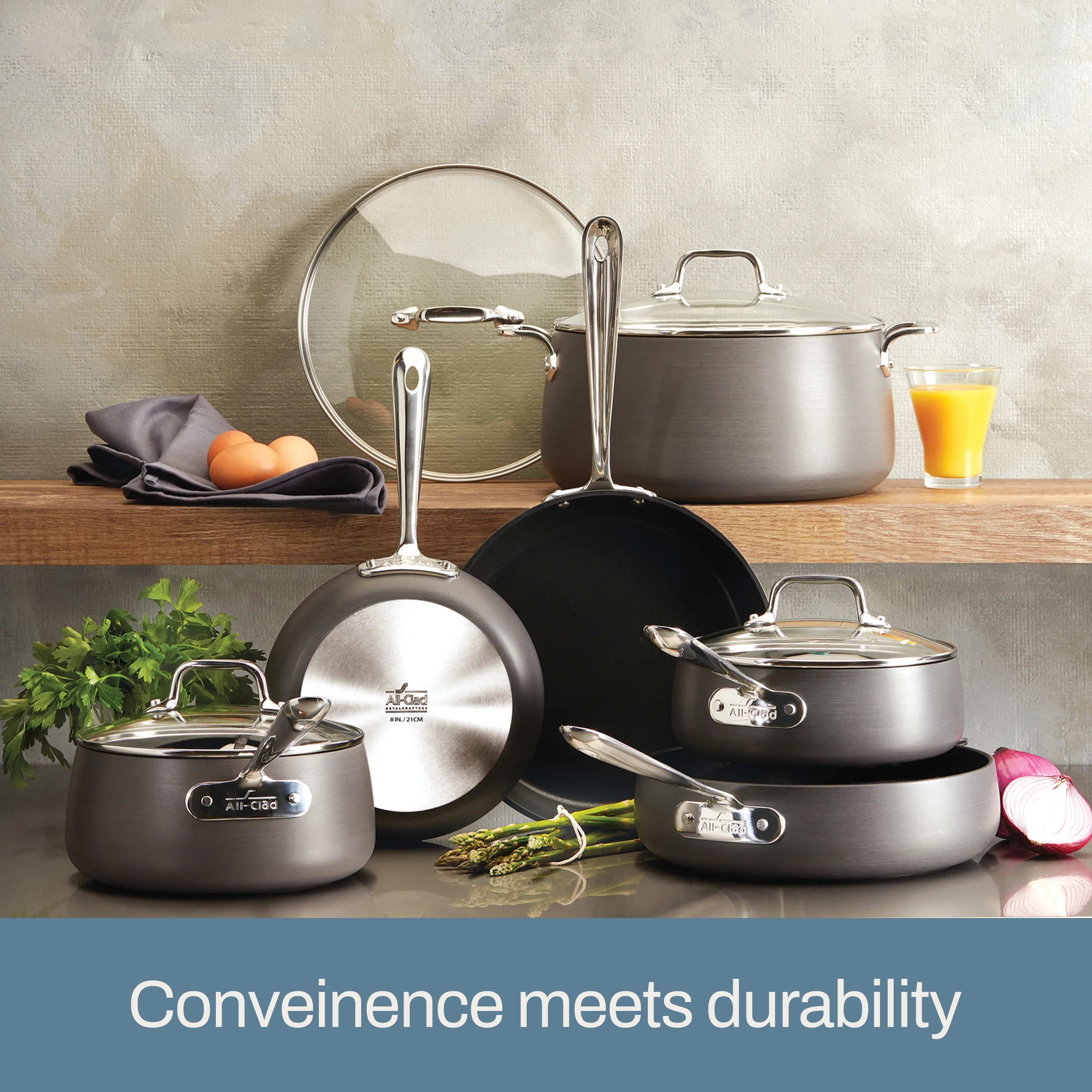 All-Clad HA1 Hard Anodized Nonstick Cookware, 10 Piece Set