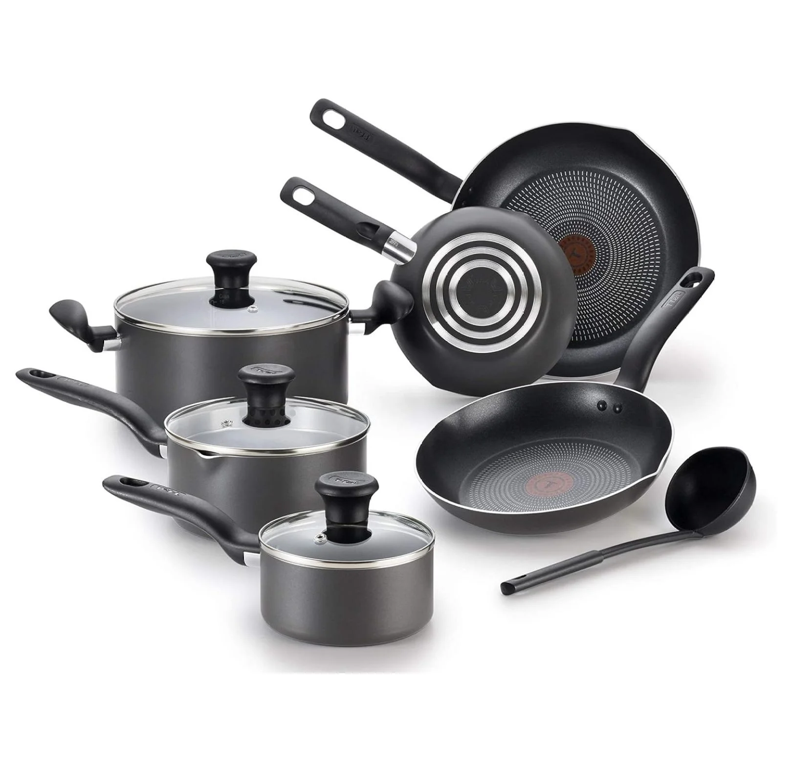 A821SA Initiatives Nonstick Inside and Out, 10-Piece, Black