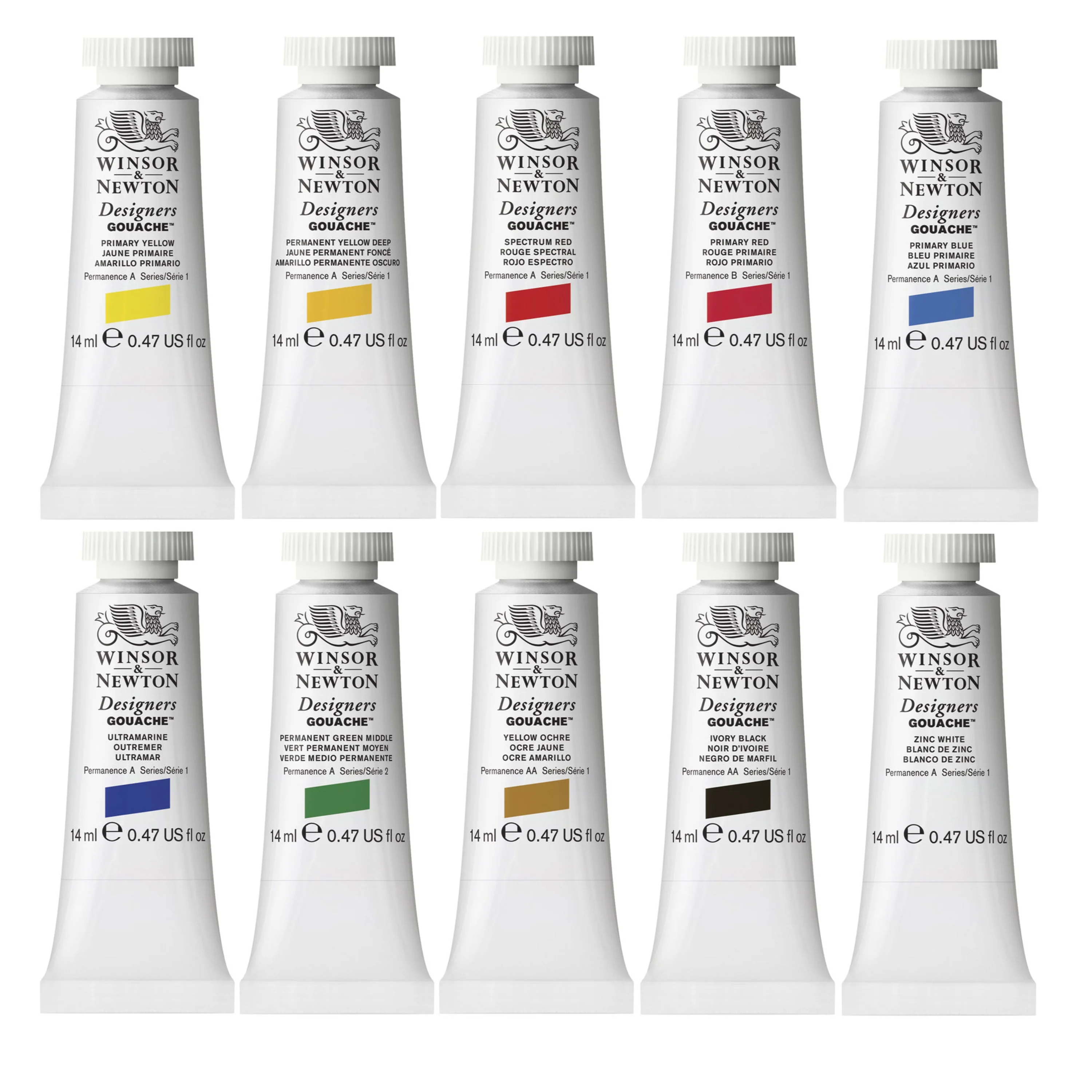Winsor & Newton Designers Gouache Introductory Set, 10-Colors