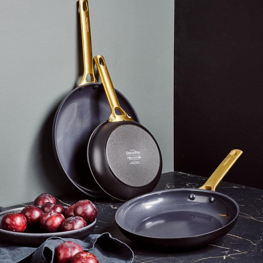 Reserve 3-Piece, 8 in., 10 in. and 12 in. Frypan Set in Black
