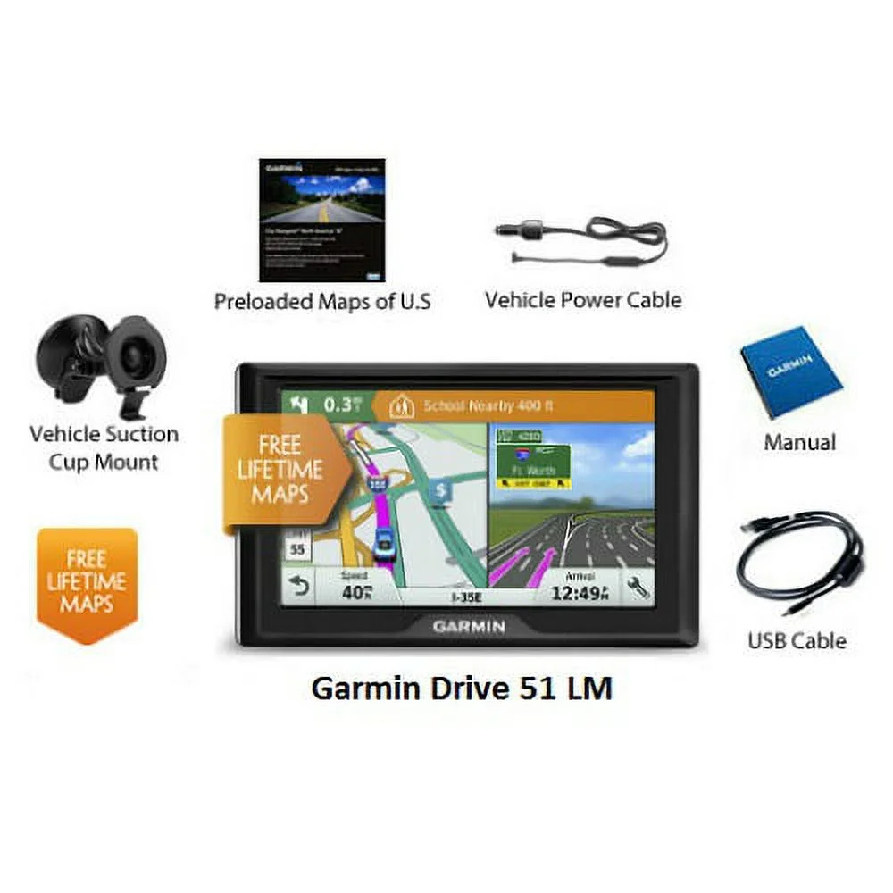 Garmin Drive 51 LM Entry-level GPS Navigator with Driver Alerts