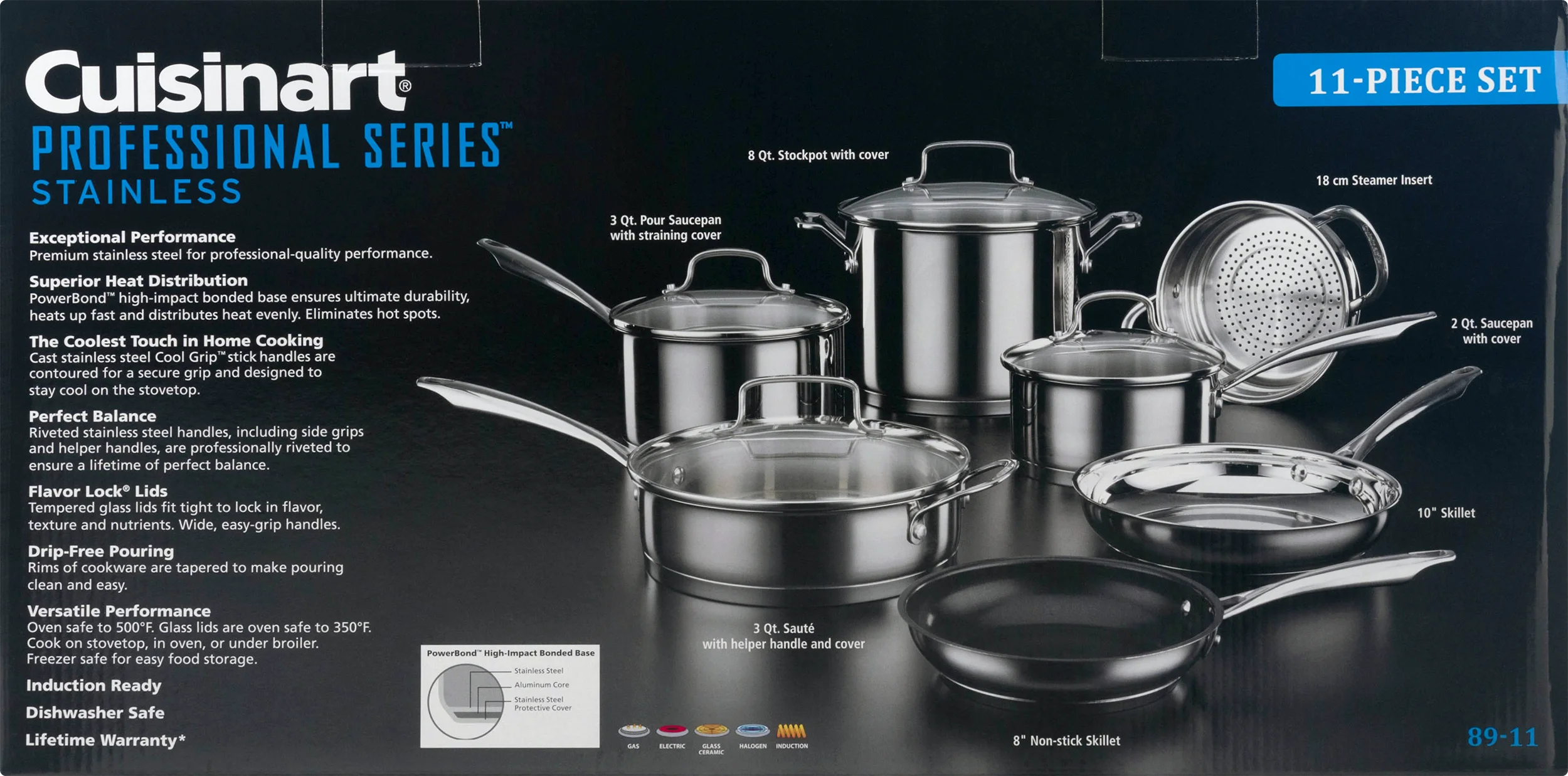 Cuisinart Professional Series Stainless Steel 11 Pieces. Set