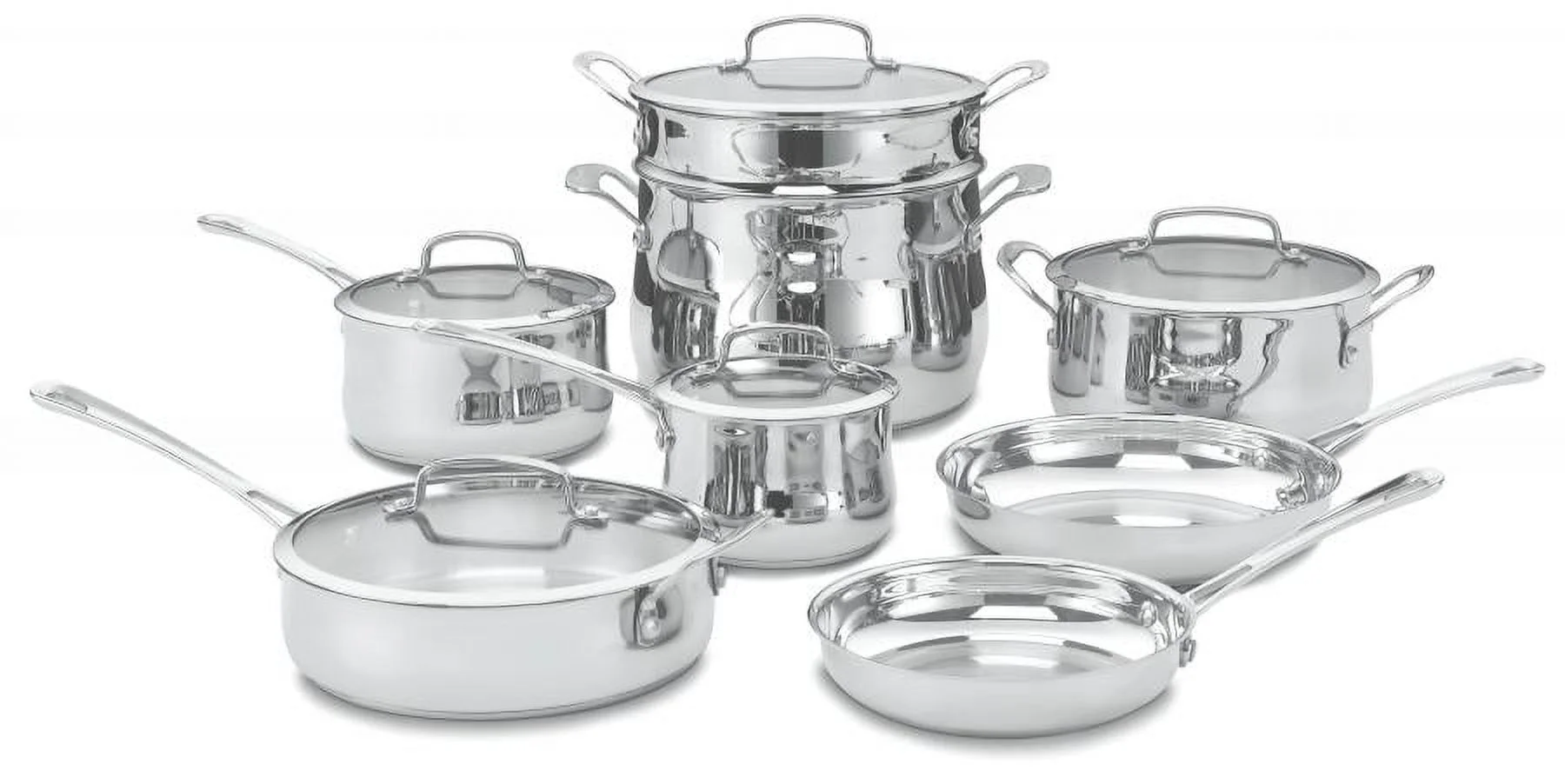 Cuisinart 13 Piece Contour Stainless Steel Cookware Set 44-13