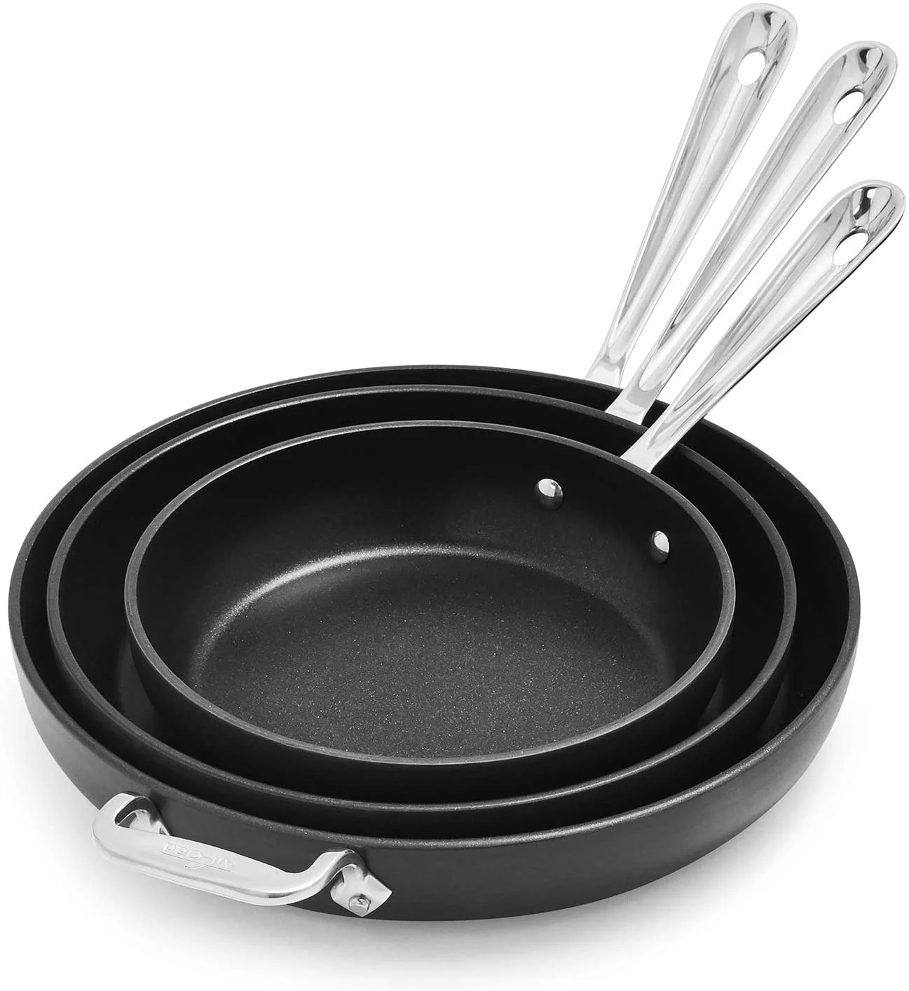 All-Clad HA1 Nonstick Set of 3 Skillets, 834, 1034; and 1234;