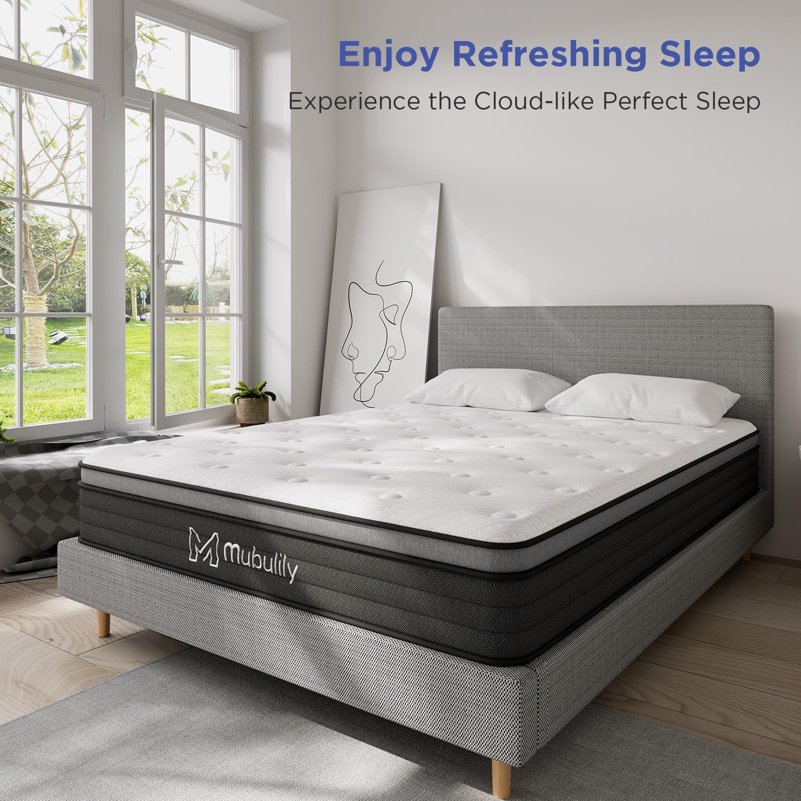 Mubulily 10 Inch Hybrid Mattress in a Box with Gel Memory Foam