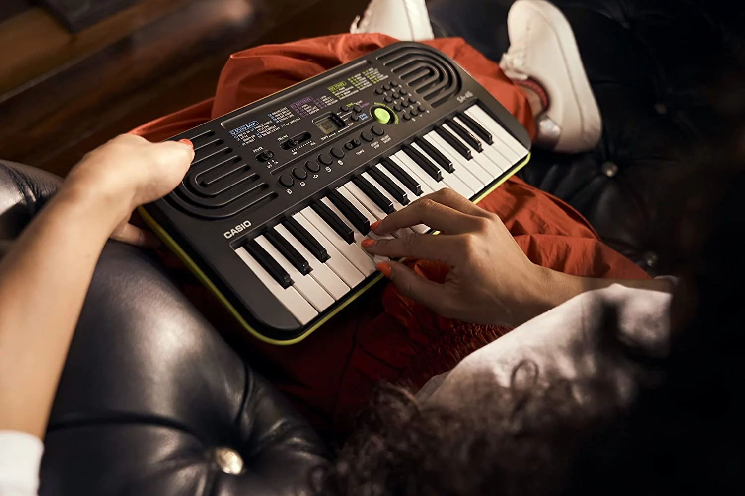 Casio SA-46 32 Mini Keys Musical Keyboard (Black/Green) 2023 - Green