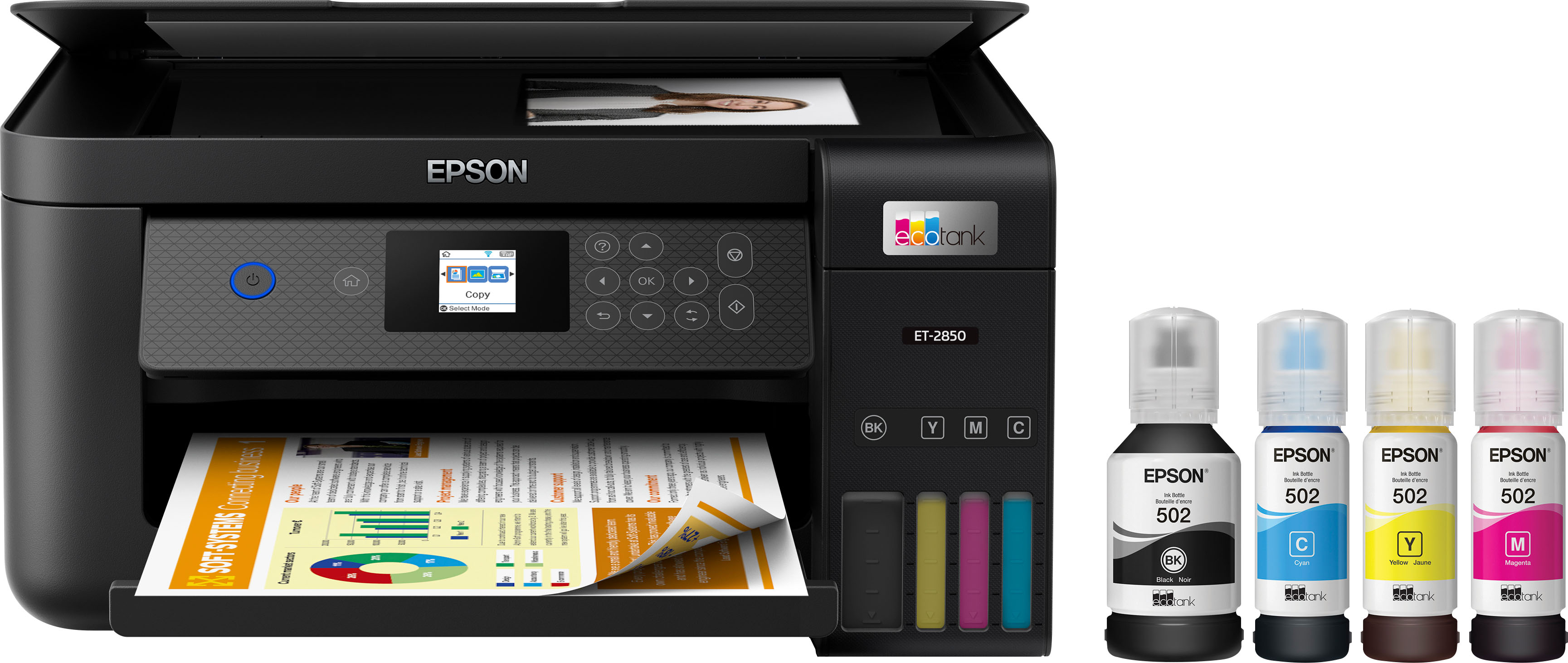 Epson - EcoTank ET-2850 All-in-One Supertank Inkjet Printer - Black